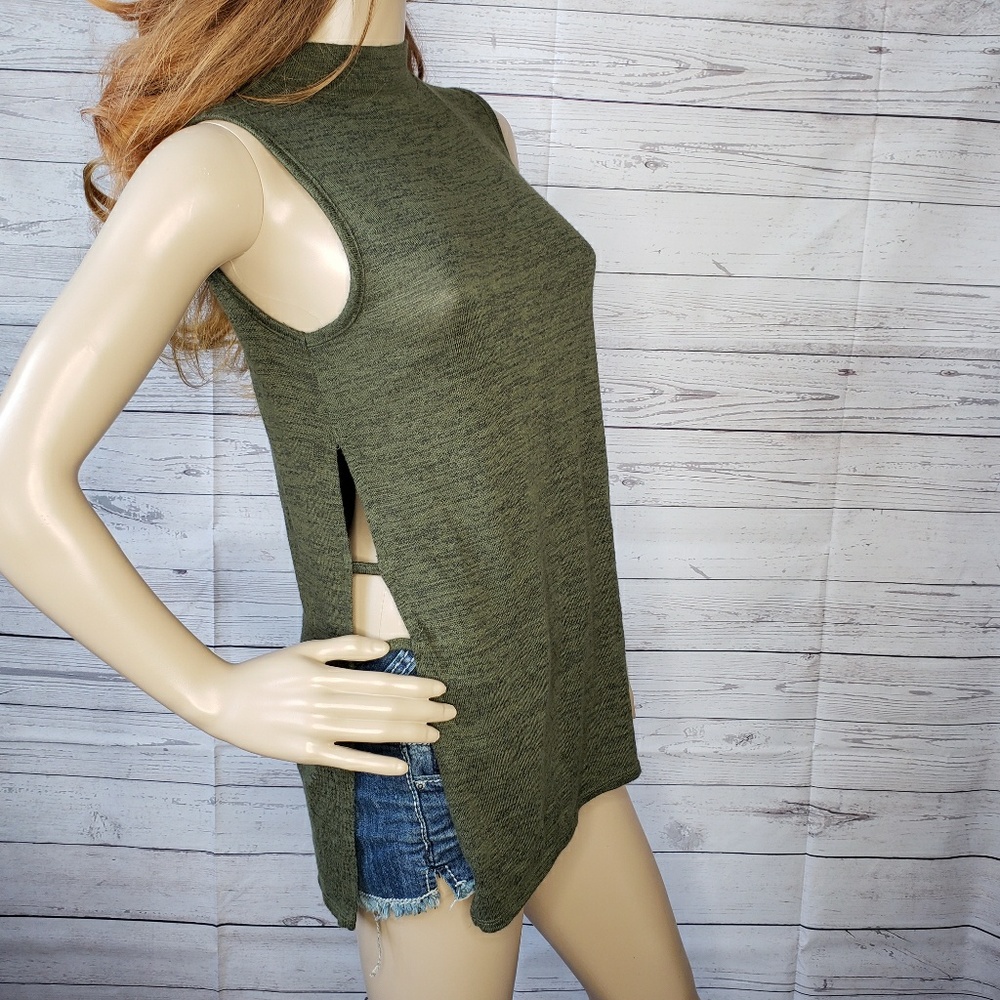 Freshman size small olive green mock neck tank